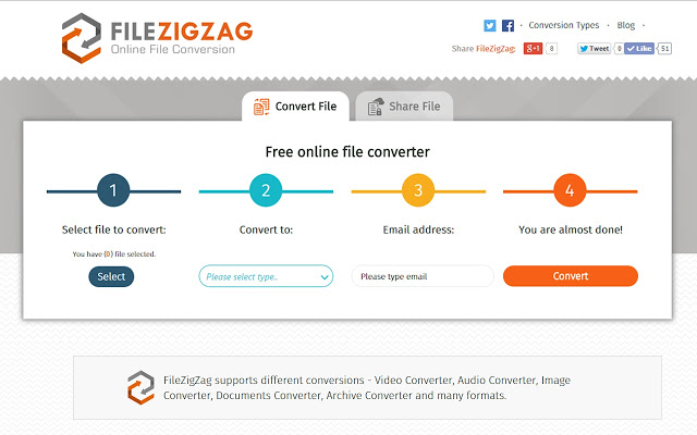 Converti SWF in MP4 con FileZigZag