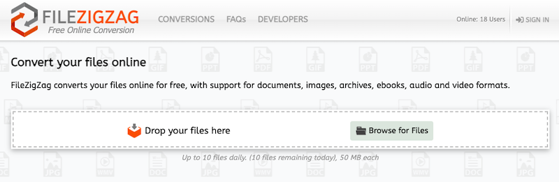 Converti M3TS in MP4 su FileZigZag.com