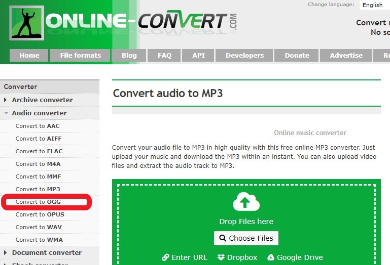 Converti FLAC in OGG online