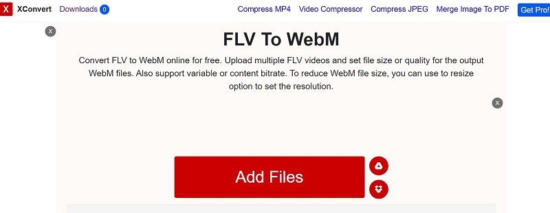 Convertitore online da FLV a WEBM