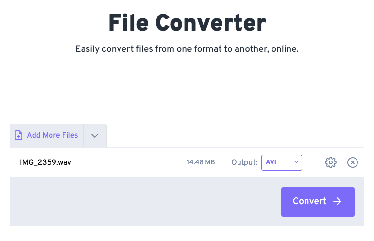 Converti WAV in AVI con FreeConvert.com