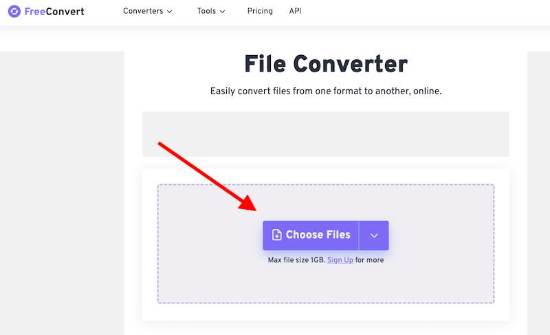 Visita il sito web di FreeConvert per convertire i file VOB in FLAC