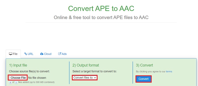 Converti APE in AAC gratuitamente
