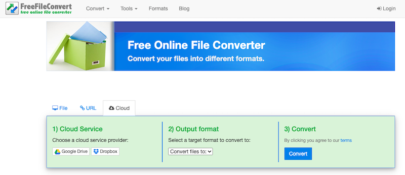 Usa FreeFileConvert per convertire WAV in AC3