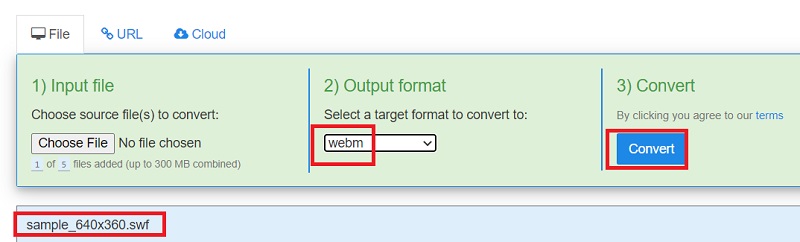Cambia SWF in WebM gratuitamente