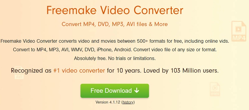 Crea file AVI in VOB con FreeMake