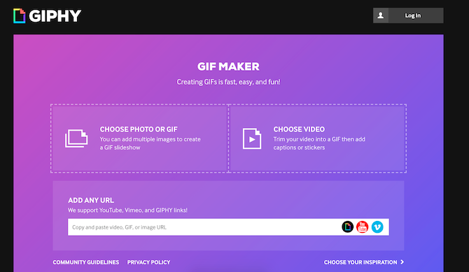 Converti WMV in GIF online usando Giphy