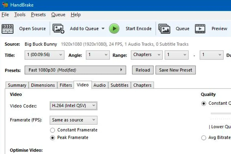Converti file WMV con HandBrake