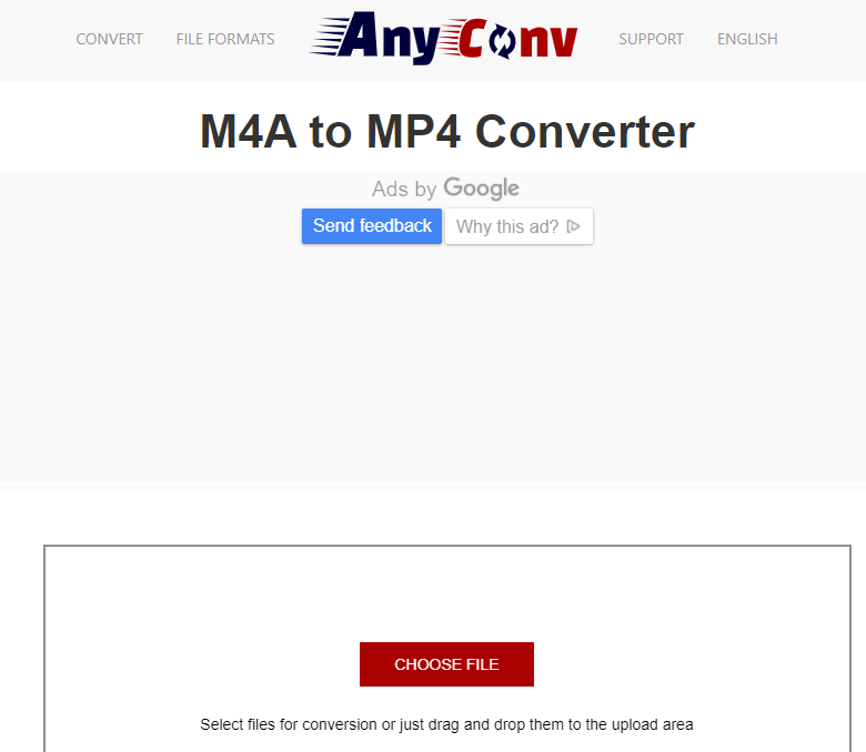 Converti M4A in MP4 con AnyConv
