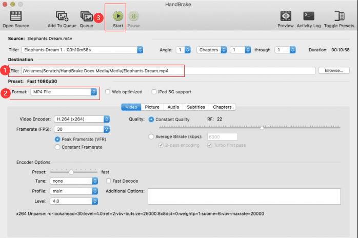 Converti video su Mac usando HandBrake