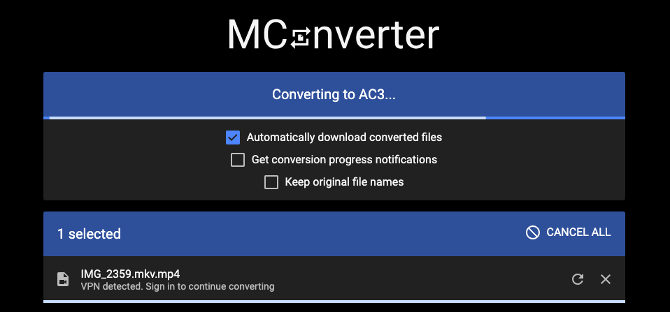 Converti MKV in AC3 con MConverter