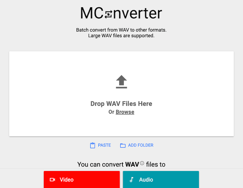 Converti WAV in FLV su MConverter.eu