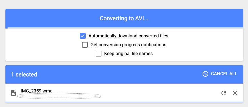 Converti i tuoi file WMA in formato AVI utilizzando MConverter.eu