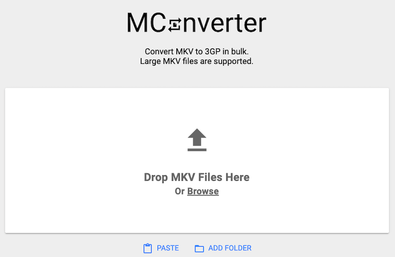 Convertitore online da MKV a 3GP: MConverter