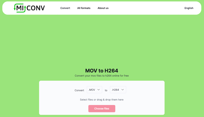 Converti MOV in H.264 su MiConv.com