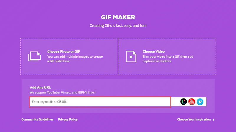 Converti MP4 in GIF con GIF Maker di Giphy
