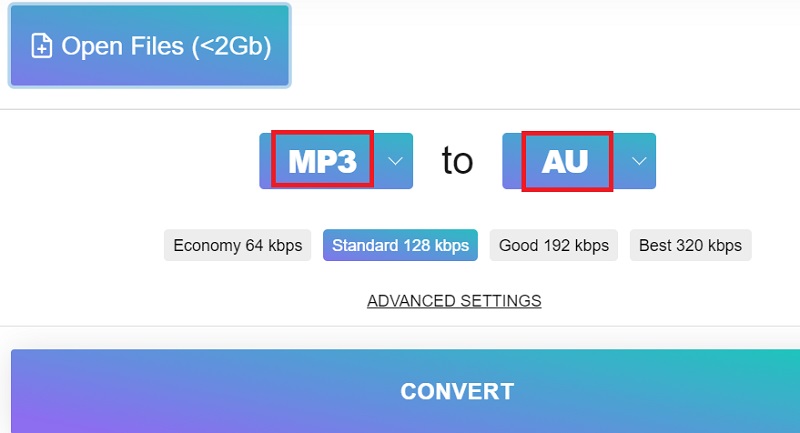 Converti facilmente MP3 in AU