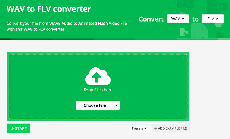 Converti file WAV in FLV online su Online-convert.com