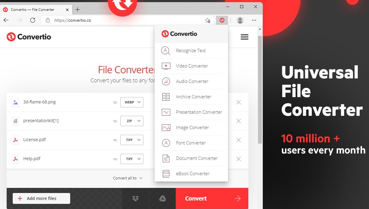 Converti MOV in AAC con CloudConvert.com
