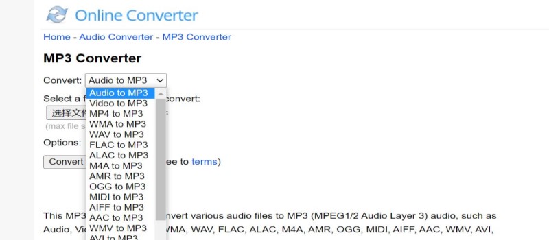 Convertitore audio MP3 gratuito e online