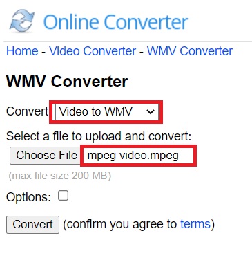Converti MPEG in WMV con strumenti online