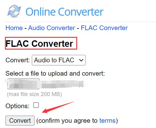 Converti OGG in FLAC online