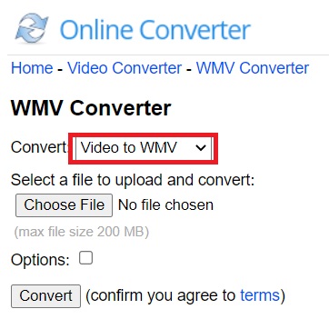 Converti VOB in WMV con il convertitore online