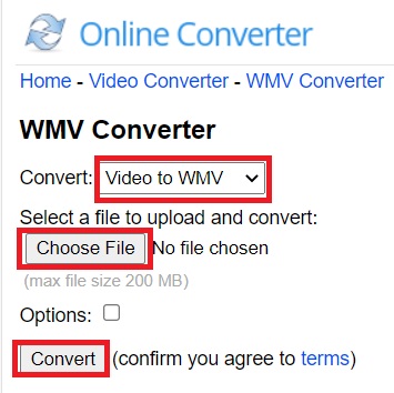 Converti WLMP in WMV online