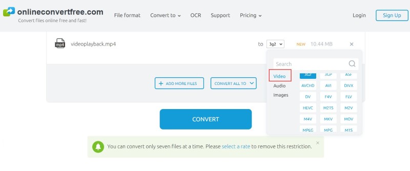 Converti FLV in MPEG online