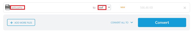 Converti WMV in SWF online