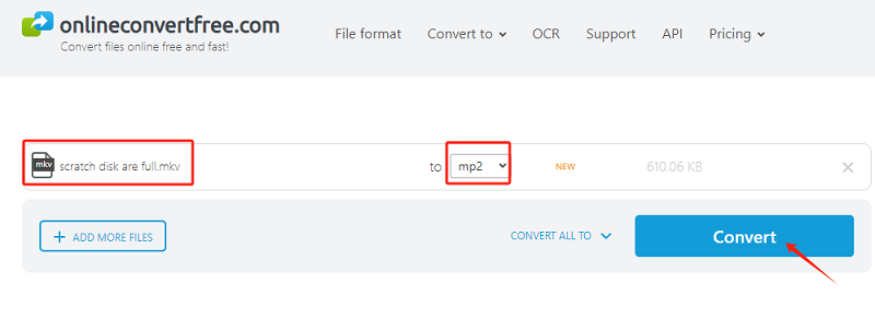 Converti MKV in MP2 gratuitamente