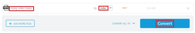 Converti MPEG in M4A online gratuitamente