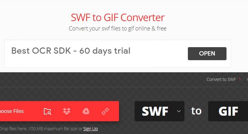 Converti SWF in GIF online