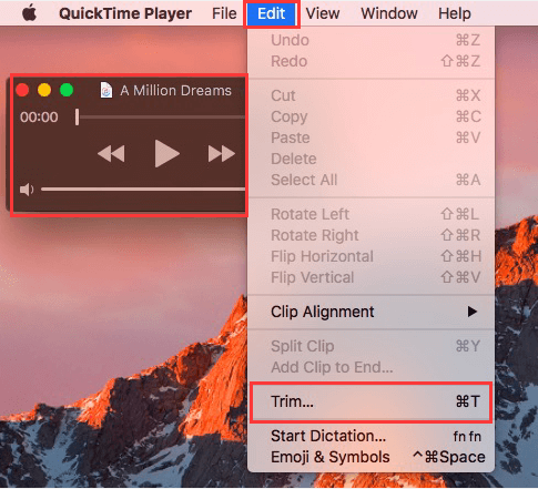 Taglia video su QuickTime