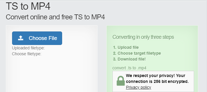 Convertitore di file da TS a MP4 online