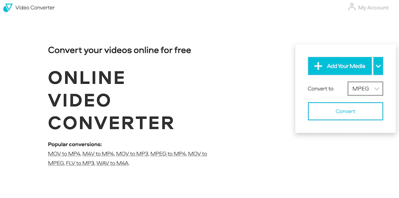 Converti WMA in MPEG utilizzando VideoConverter.com