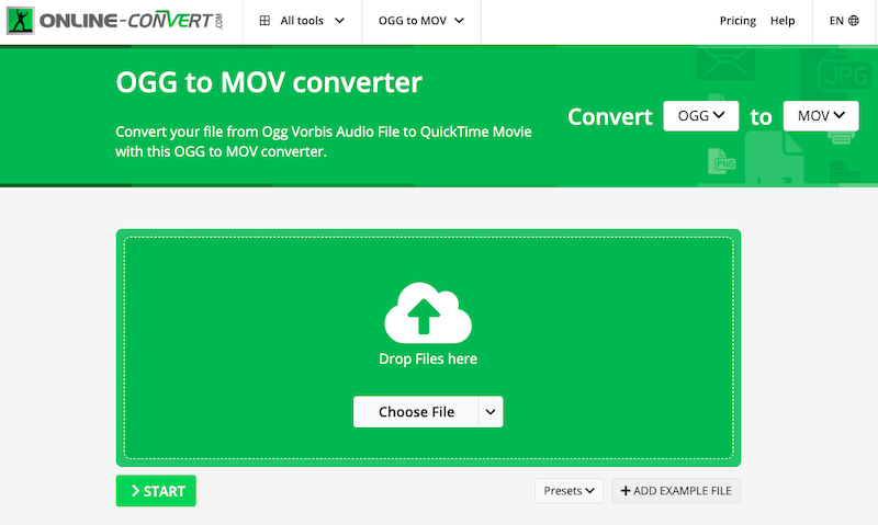 Converti OGG in MOV online
