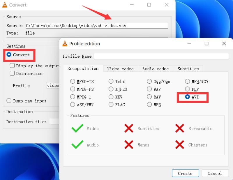 Converti VOB in AVI immediatamente