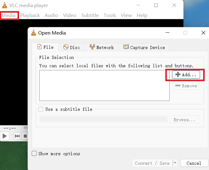 Converti SWF in MOV con VLC Media Player