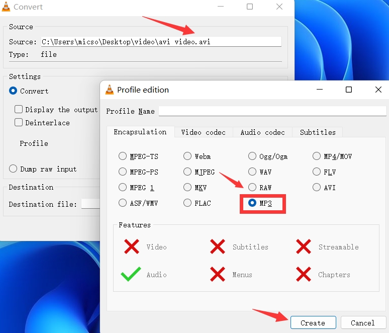 Trasferisci AVI in MP3 con VLC Media Player
