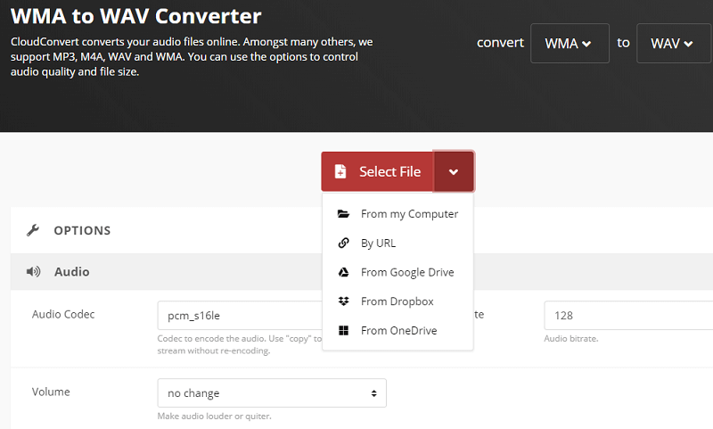 Il miglior convertitore gratuito da WMA a WAV online