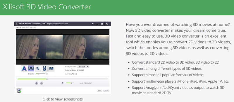 Visualizza video 3D con Xilisoft 3D Video Converter