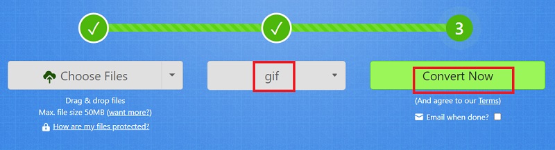 Transcodifica 3GP in GIF con Zamzar