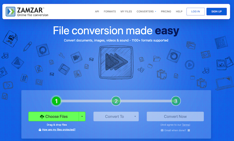 Converti M3TS in MP4 online tramite ZamZar.com