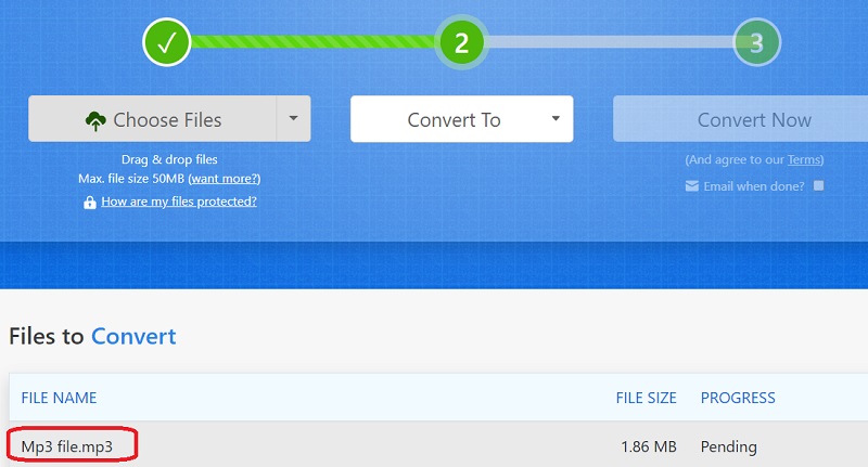 Trasforma MP3 in M4V con Zamzar