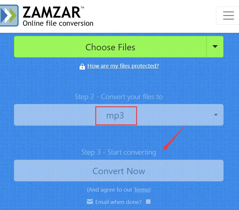 Converti RAM in MP3 online gratuitamente
