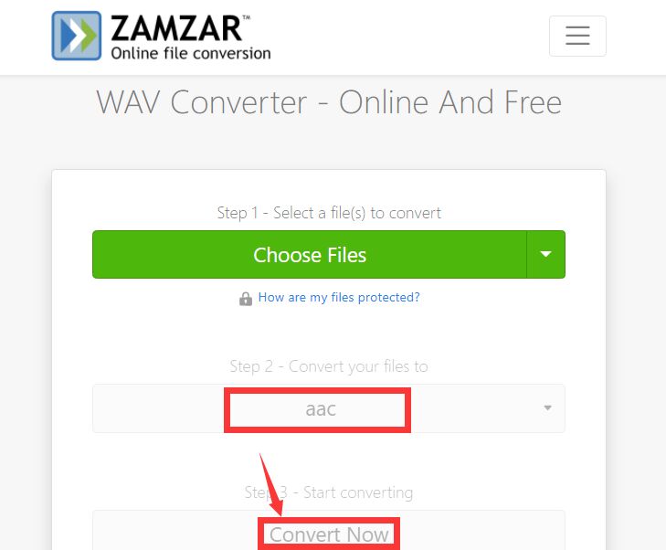 Converti WAV in AAC gratuitamente