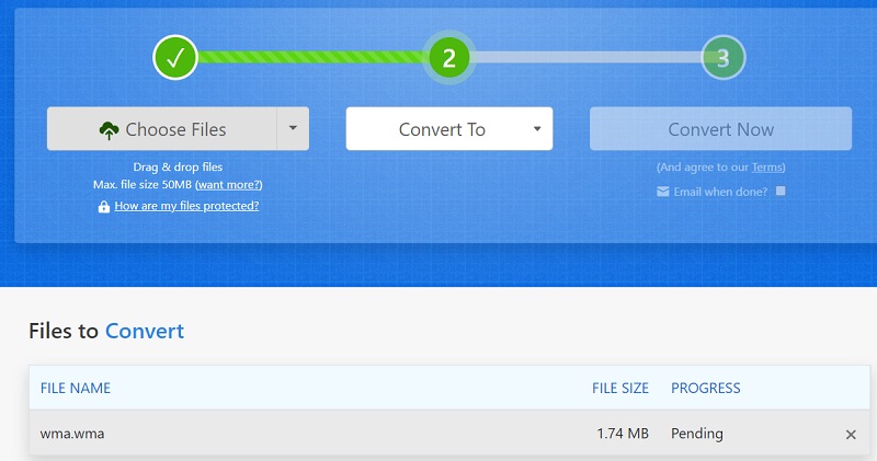 Converti facilmente WMA in WMV con Zamzar